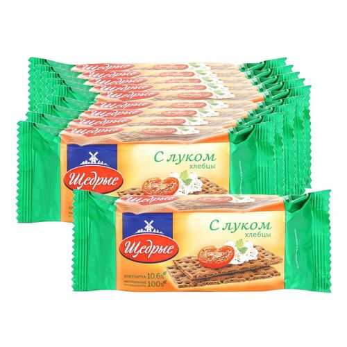 ЩЕДРЫЕ хлебцы Ржано-Пшеничные с Луком 100г 10 упаковок в ВкусВилл