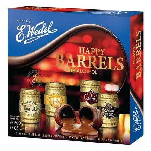 Ассорти шоколадных конфет E.Wedel happy barrels с ликером 200 г в ВкусВилл