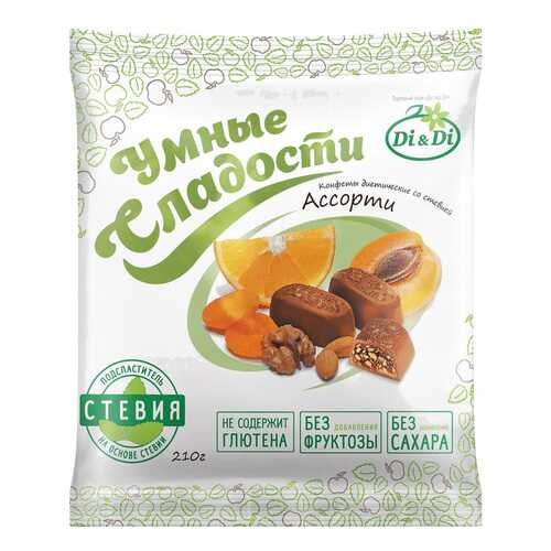 Конфеты со стевией Умные сладости ассорти 210 г в ВкусВилл