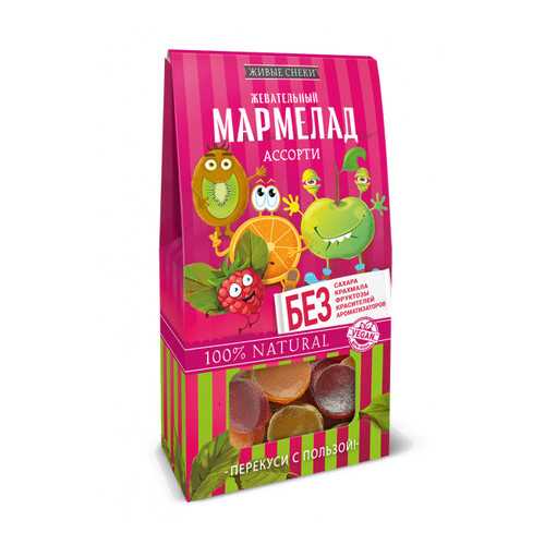 Мармелад Живые снеки Ассорти, 70г. в ВкусВилл