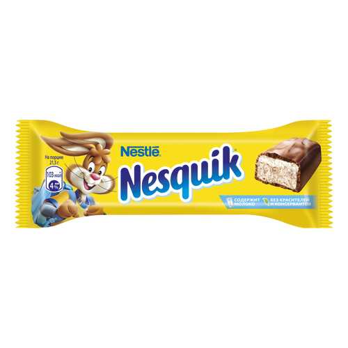 Батончик Nestle nesquik шоколадный 43 г в ВкусВилл