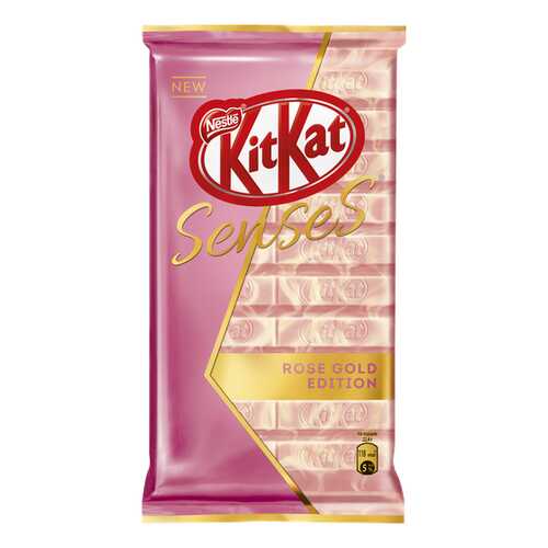 Белый шоколад Kit Kat senses rose gold edition клубника и молочный шоколад с вафлей 112 г в ВкусВилл