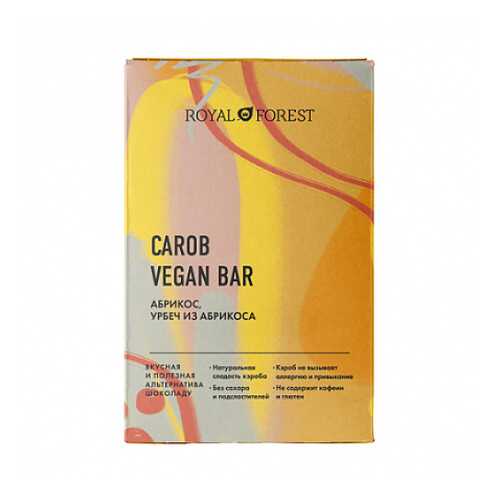 Шоколад Carob Vegan Bar Абрикос, урбеч абрикосовый Royal Forest 50 г в ВкусВилл