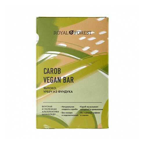 Шоколад Carob Vegan Bar Яблоко, урбеч из фундука Royal Forest 50 г в ВкусВилл