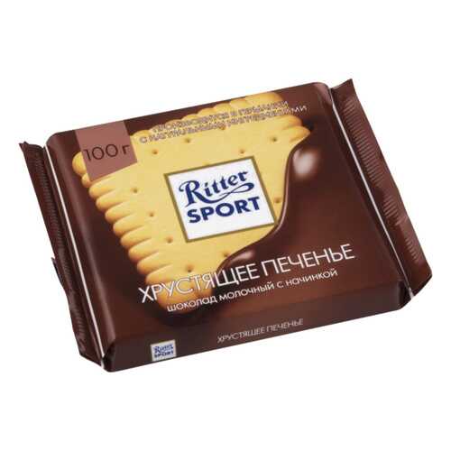 Шоколад молочный Ritter Sport с начинкой хрустящее печенье 100 г в ВкусВилл