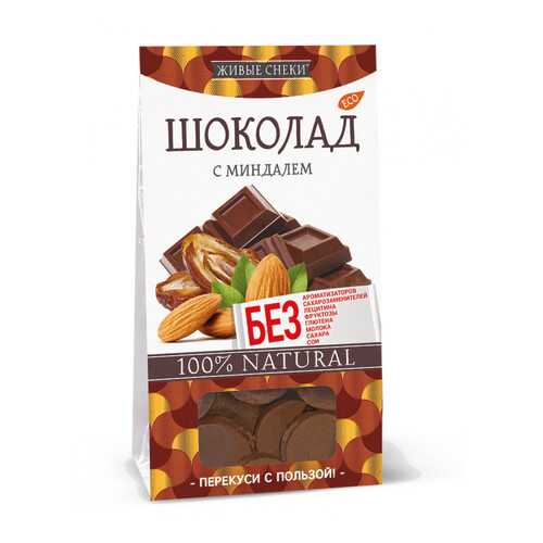 Шоколад Живые снеки с миндалем 4*100 г в ВкусВилл