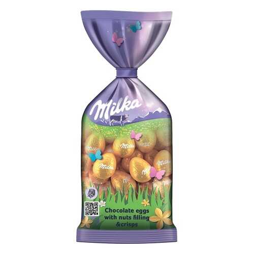 Шоколадные яйца Milka мини с орехом 100 г в ВкусВилл