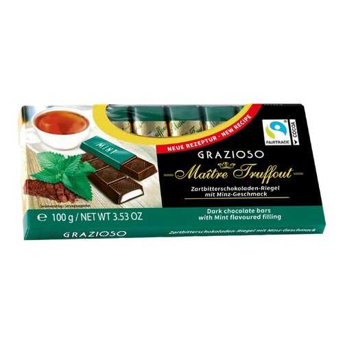 Темный шоколад Graziozo Maitre Truffout с мятой 100 г в ВкусВилл