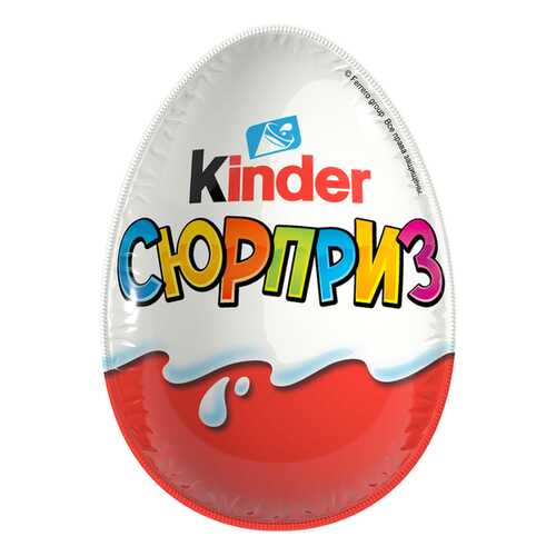Яйцо Kinder Сюрприз из молочного шоколада с игрушкой Белое яйцо 60 г в ВкусВилл