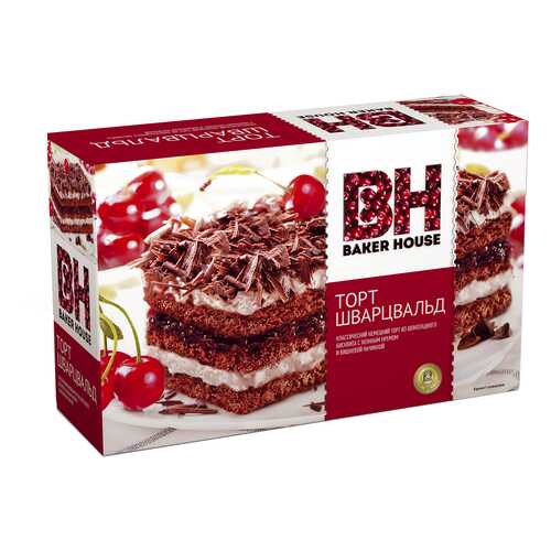 Торт Baker House Шварцвальд бисквитный 350 г в ВкусВилл