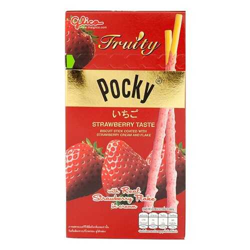 Палочки Pocky Glico клубника в шоколаде 35 г в ВкусВилл
