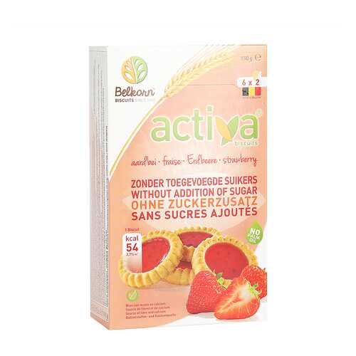 Печенье Activa клубничное без сахара 150 г в ВкусВилл