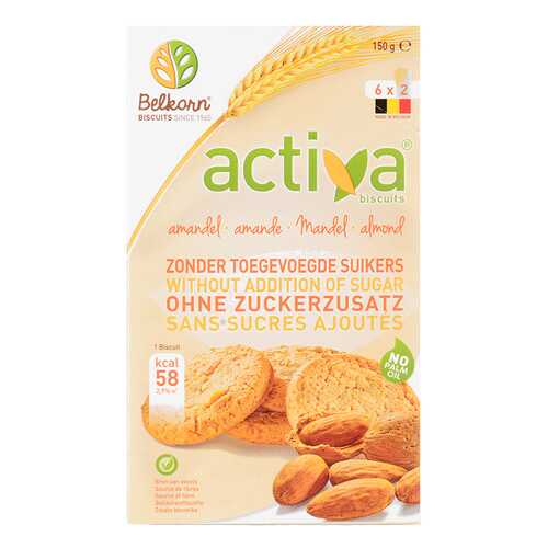Печенье Activa миндальное без сахара 150 г в ВкусВилл