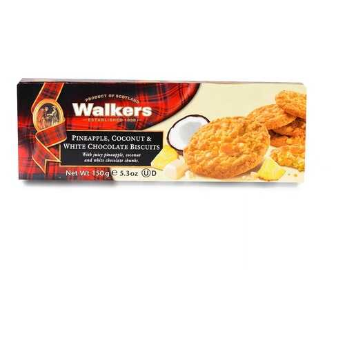 Печенье Walkers с ананасом, кокосом и белым шоколадом 150 г Великобритания в ВкусВилл