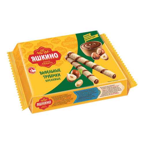Трубочки вафельные Яшкино Ореховые 190г в ВкусВилл