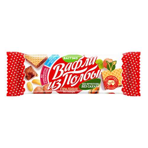 Вафли из полбы Пралине, без сахара Вастэко 15 г в ВкусВилл