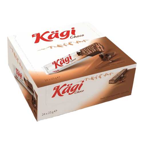 Вафли Kaegi Choco с шоколадным кремом в молочном шоколаде 24*25 г в ВкусВилл