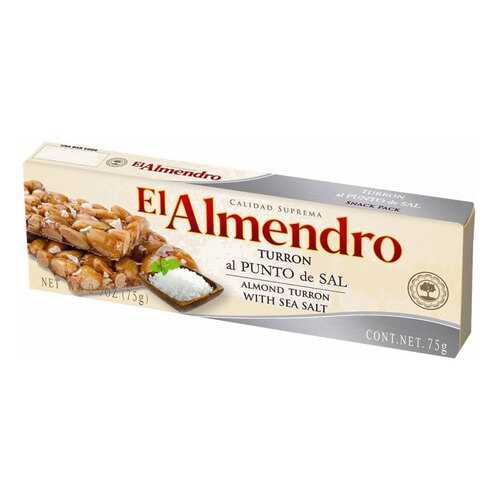 Туррон El Almendro Хрустящий миндальный с морской солью 75г в ВкусВилл