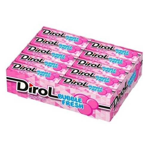 DIROL BUBBLE FRESH жевательная резинка мята фрукты 13,6г по 30 шт в ВкусВилл