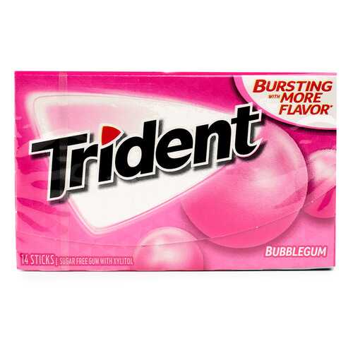 Жевательная резинка TRIDENT Bubblegum, 18 пластинок США в ВкусВилл