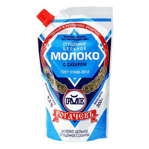 Молоко Рогачевъ сгущенное с сахаром гост 8.5% 300 г в ВкусВилл