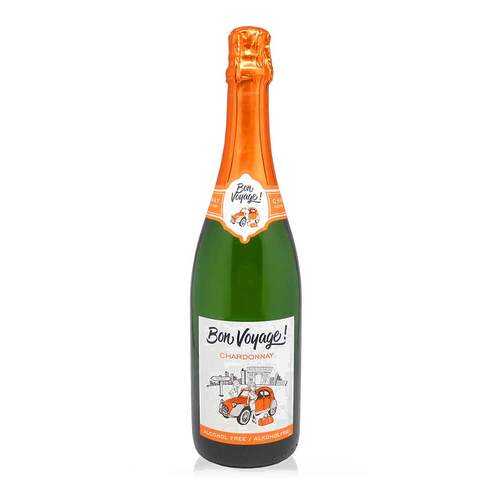 Вино Безалкогольное BON VOYAGE Шардоне белое сильногазированное 0,75л в ВкусВилл