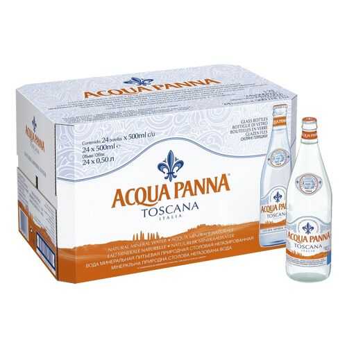 Минеральная вода Acqua Panna негазированная стекло 24 шт по 0.5 л в ВкусВилл