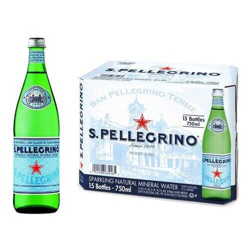Минеральная вода газ S.Pellegrino 0.75 л стекло по 15 шт в ВкусВилл
