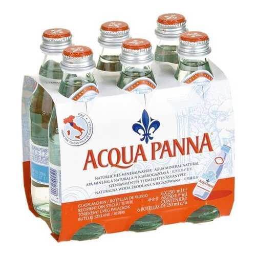 Вода минеральная Acqua Panna столовая негазированная стекло 6 шт по 0.25 л в ВкусВилл