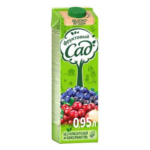 Напиток сокосодержащий Фруктовый Сад яблоко-ягоды 0.95 л в ВкусВилл