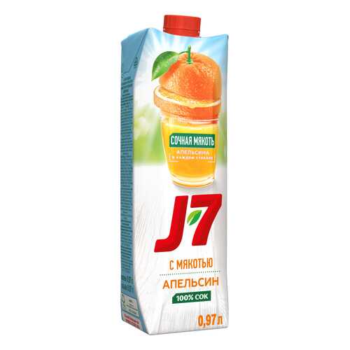 Сок апельсин J7 с мякотью 0.97 л в ВкусВилл