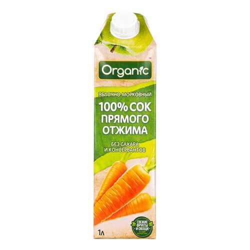 Сок Organic Яблоко-Морковь прямого отжима 1л. TetraPak в ВкусВилл
