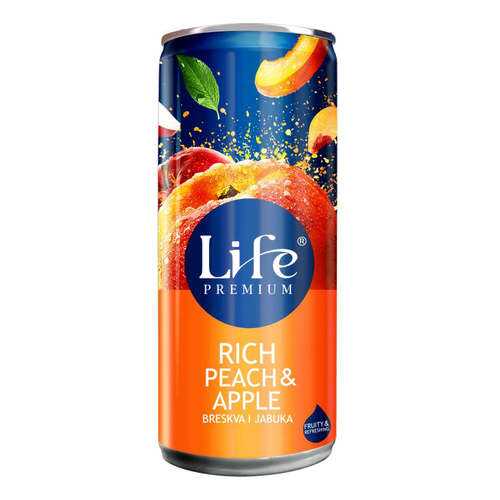 Сок яблочно-персиковый Life Premium Румяный персик 0.25 л в ВкусВилл