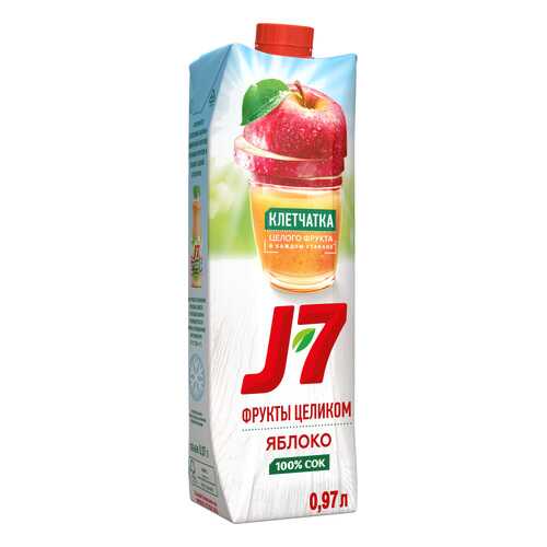 Сок яблоко J7 с мякотью фрукты целиком 0.97 л в ВкусВилл